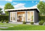 Lasita Holz-Gartenhaus Dorset 73 Flachdach Carbongrau Lasiert 480 cm x 250 cm