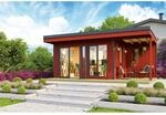Lasita Holz-Gartenhaus Domeo 7 Flachdach Schwedenrot Lasiert 400 cm x 300 cm