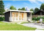 Lasita Holz-Gartenhaus Liverpool 1 Flachdach Lasiert 550 cm x 300 cm