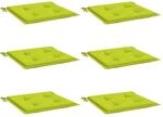 vidaXL Gartenstuhl-Kissen 6 Stk Knallgr&uuml;n 40x40x3 cm Oxford-Gewebe 314028