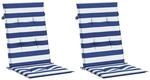 vidaXL Hochlehner-Auflagen 2 Stk Blau & Wei&szlig; Gestreift Stoff 361253