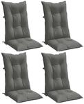 vidaXL Hochlehner-Auflagen 4 Stk Melange Dunkelgrau 120x50x7 cm Stoff 4002350