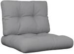 vidaXL Palettenkissen 2-Tlg Grau Stoff 360646