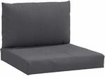 vidaXL Palettenkissen 2-Tlg Melange Anthrazit Stoff 4002640