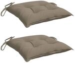 vidaXL Stuhlkissen 2 Stk Taupe 40x40x7 cm Oxford-Gewebe 361474