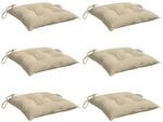 vidaXL Stuhlkissen 6 Stk Beige 40x40x7 cm Oxford-Gewebe 361461