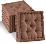 Beautissu Mila Stuhlkissen 40x40x8cm Braun 4tlg