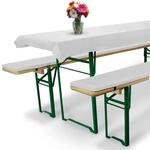 Beautissu Comfort XS Bierbankauflage 50cm Wei&szlig; 3tlg