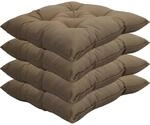 NYVI Stuhlkissen f&uuml;r Gartenst&uuml;hle 38x38 cm 4er Set Beige