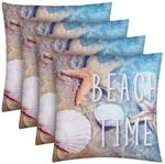 Bestlivings Outdoor Kissen mit Strandmotiv Beach Time 4 St&uuml;ck 4er Pack