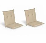 Beautissu 2er Set Niedriglehner Auflage Gartenstuhl Loft NL 100x50x6cm Natur