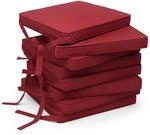 Beautissu 8er Set Loft SK Stuhlkissen 45x40 cm mit B&auml;ndern Rutschfest Rot