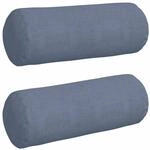 vidaXL Bolsterkissen 2 St&uuml;ck Blau &Oslash; 25 x 70 cm Cordstoff 42014349