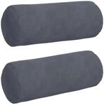 vidaXL Bolsterkissen 2 St&uuml;ck Dunkelgrau &Oslash; 15 x 40 cm Cordstoff 42014286