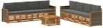 vidaXL Sofagarnituren mit Kissen 9 Stk Massivholz Akazie 3384168