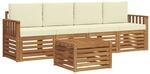 vidaXL Sofagarnituren 5 Tlg Natur und Creme Massivholz Akazie 3374320