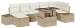 vidaXL Garten-Sofa-Set mit Kissen 8-Tlg Beige und Creme 3349227