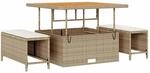vidaXL Garten-Sofa-Set 9-Tlg Beige Poly Rattan 3362016