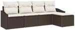 vidaXL Garten-Sofa-Set 5-Tlg Braun Poly Rattan 3346678