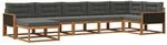vidaXL Outdoor-Sofagarnitur mit Kissen 7 Stk Natur und Anthrazit 3382735