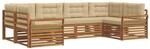 vidaXL Sofagarnituren 6 Tlg Natur und Beige Massivholz Akazie 3374023