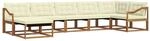 vidaXL Outdoor-Sofagarnitur 21-Tlg Natur und Creme Massivholz Akazie 3369681
