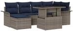 vidaXL Gartensofa-set mit Kissen 7 Stk Grau Poly-Rattan 3348321