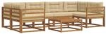 vidaXL Outdoor-Sofagarnitur mit Kissen 7 Stk Natur und Beige 3367251