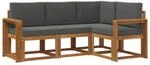 vidaXL Outdoor-Sofagarnitur mit Kissen 4 Stk Natur und Anthrazit 3366330