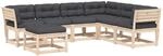 vidaXL 7-tlg Garten-Lounge-Set mit Kissen Massivholz Kiefer Modell 12