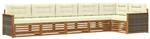 vidaXL Outdoor-Sofagarnitur mit Kissen 6 Stk Natur und Creme 3383408