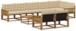 vidaXL Outdoor-Sofagarnitur mit Kissen 9 Stk Natur und Beige 3381525