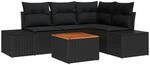 vidaXL Garten-Sofa-Set 5-Tlg Schwarz 3356623