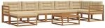 vidaXL Outdoor-Sofagarnitur mit Kissen 8-Tlg Natur und Beige 3367916
