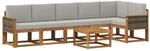 vidaXL Outdoor-Sofagarnitur 7 Stk Natur und Hellgrau Polyester 3385267