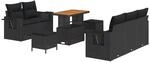 vidaXL Gartensofa-set mit Kissen 8-Tlg Schwarz Poly-Rattan 3363639