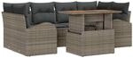 vidaXL Garten-Sofa-Set mit Speicher 7-Tlg Grau Poly Rattan 3358274