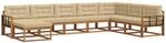 vidaXL Outdoor-Sofagarnitur mit Kissen 8-Tlg Natur und Beige 3368011
