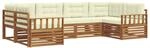 vidaXL Sofagarnituren 6 Tlg Natur und Creme Massivholz Akazie 3374010