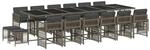 vidaXL 17-tlg Garten-Essgruppe mit Kissen Grau Poly Rattan Modell 15