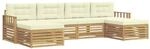 vidaXL Sofagarnituren 6 Stk Wei&szlig; und Creme Massivholz Akazie 3390915