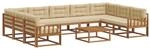vidaXL Outdoor-Sofagarnitur mit Kissen 10-Tlg Natur und Beige 3368201