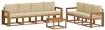 vidaXL Outdoor-Sofagarnitur mit Kissen 8-Tlg Natur und Beige 3366121