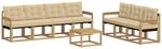 vidaXL Outdoor-Sofagarnitur mit Kissen 8-Tlg Wei&szlig; und Beige 3389279