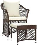 vidaXL 2-tlg Garten-Lounge-Set mit Kissen Braun Poly Rattan Modell 3