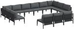 vidaXL Garten-Sofa-Set 13-Tlg Anthrazit Stahl 3379022