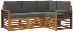 vidaXL Sofagarnituren 4 Tlg Natur und Anthrazit Massivholz Akazie 3374742