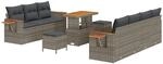 vidaXL Gartensofa-set mit Kissen 10-Tlg Grau 3363143