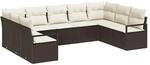 vidaXL Garten-Sofa-Set 9-Tlg Braun Poly Rattan 3346538