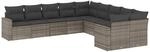 vidaXL 10-Tlg Garten-Sofagarnitur mit Kissen Grau Poly Rattan 3219500
